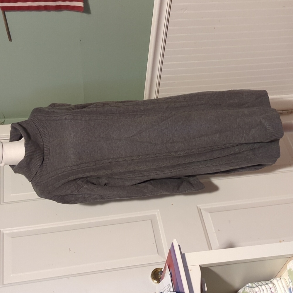 Serra Gray Turtleneck Knee Length Sweater Dress XL